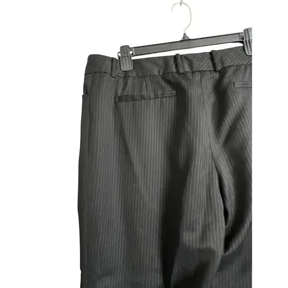 Anne Klein Dress Pants Womens 14 Petite Gray Pinstripe Lined Straight Leg Work - Picture 3 of 7